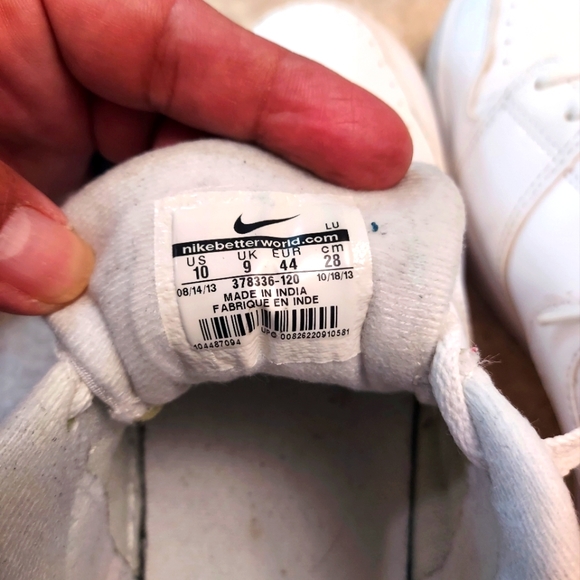 Nike Backboard Mens sneaker style#378336 120 white/white "vintage" 2010 - Picture 6 of 8